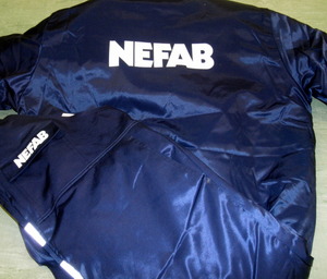 2996 Nefab logo trukk jopele Nefab logo trükk jopele