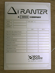 307 Tranter alumiiniumsilt siiditrukis kujutistega Tranter alumiiniumsilt siiditrükis kujutistega 